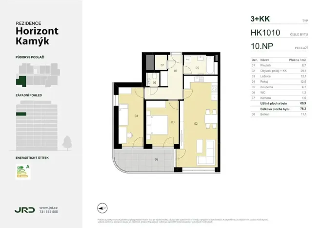 Prodej bytu 3+kk, Praha - Kamýk, Smotlachova, 69 m2