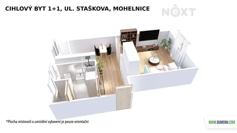 Pronájem bytu 1+1, Mohelnice, Staškova, 37 m2