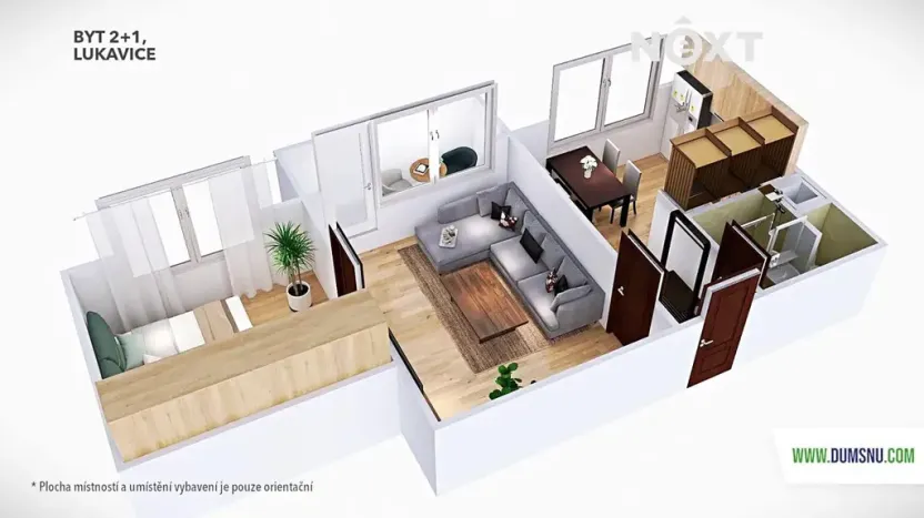 Pronájem bytu 2+1, Lukavice, 44 m2