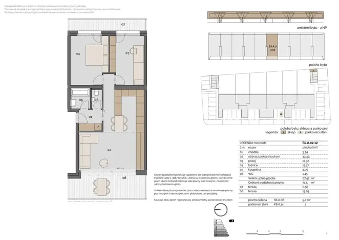 Prodej bytu 3+kk, Přezletice, Hrušková, 72 m2