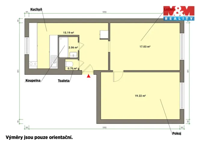 Prodej bytu 2+1, Cheb, Kosmonautů, 54 m2