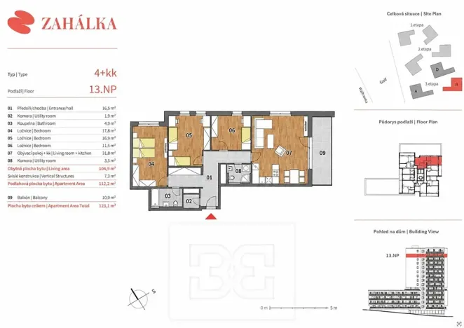 Pronájem bytu 4+kk, Praha - Modřany, Mezi vodami, 123 m2
