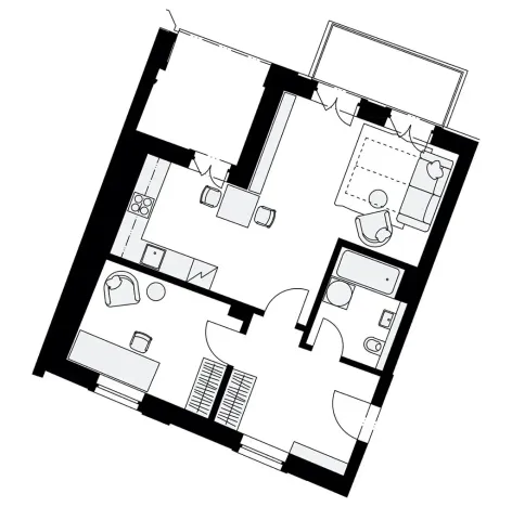Pronájem bytu 2+kk, Praha - Košíře, Musílkova, 48 m2