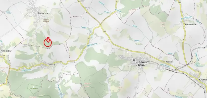 Prodej podílu lesa, Šitbořice, 1075 m2