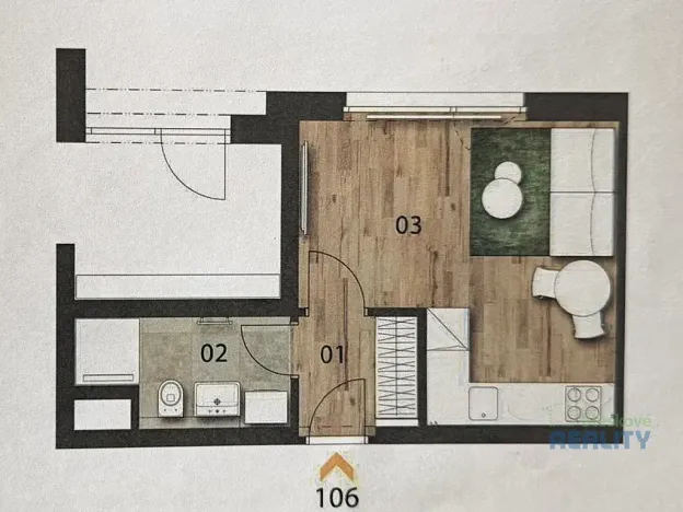Pronájem bytu 1+kk, Praha - Černý Most, Arnošta Valenty, 25 m2