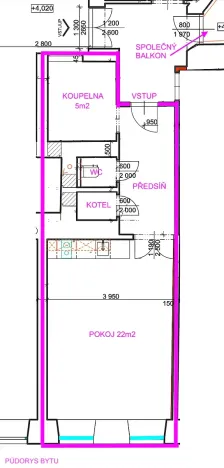 Pronájem bytu 1+kk, Brno, Körnerova, 35 m2
