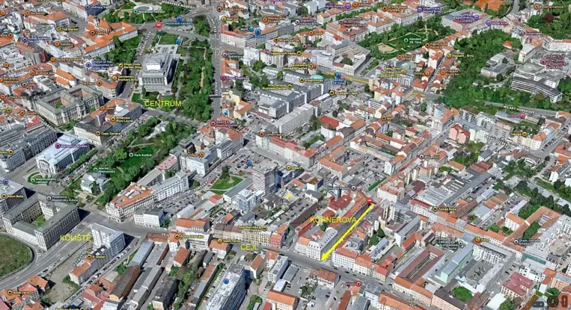 Pronájem bytu 1+kk, Brno, Körnerova, 35 m2
