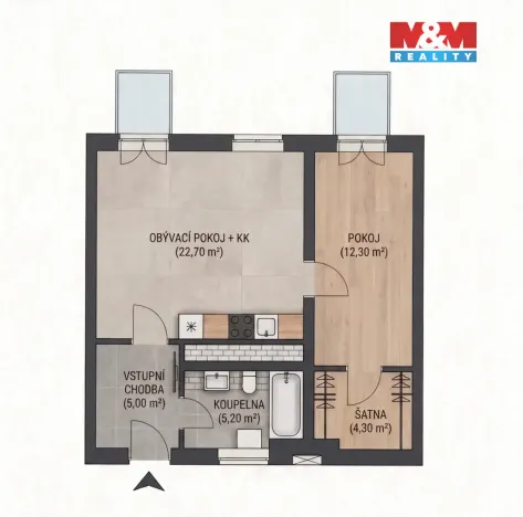 Prodej bytu 2+kk, Svitavy - Předměstí, Říční, 54 m2
