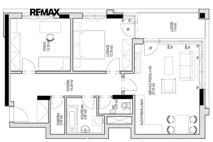Pronájem bytu 3+kk, Praha - Stodůlky, Svitákova, 70 m2