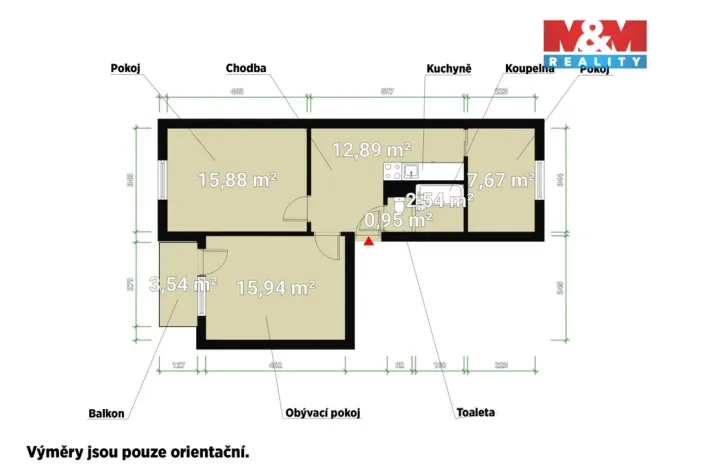 Prodej bytu 2+1, Hroznětín, Sídliště, 56 m2