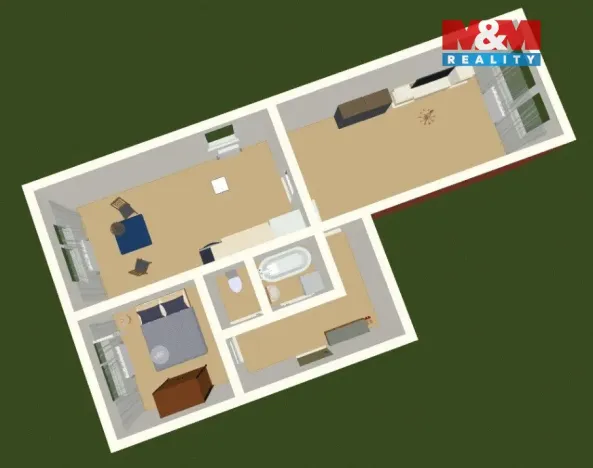 Pronájem bytu 2+1, Mělník, Slovany, 59 m2