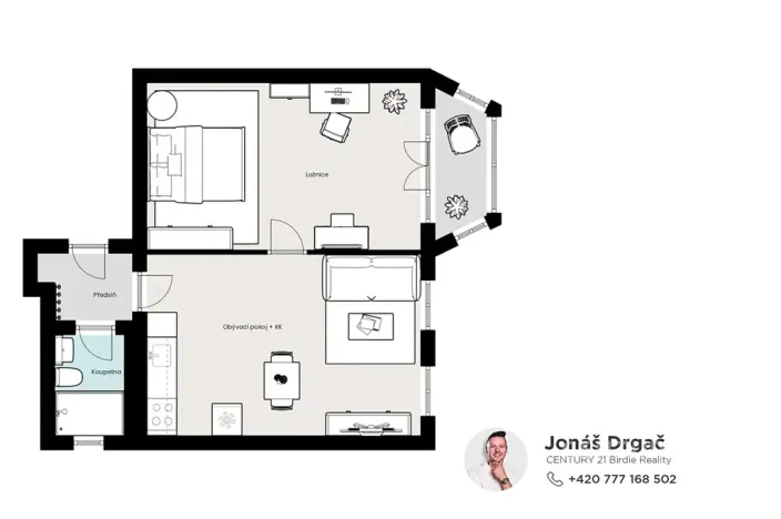 Pronájem bytu 2+kk, Praha - Nusle, Sezimova, 53 m2