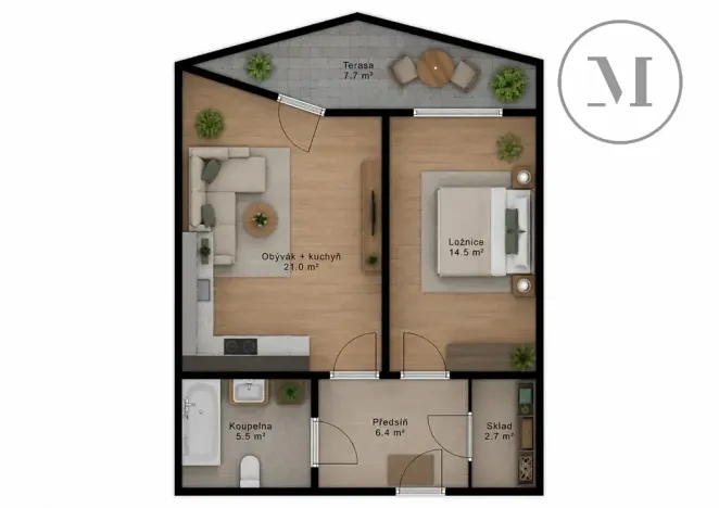 Prodej bytu 2+kk, České Budějovice, Jírovcova, 60 m2