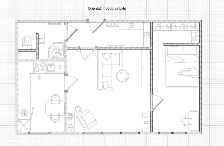 Pronájem bytu 2+1, Opava, Černá, 43 m2
