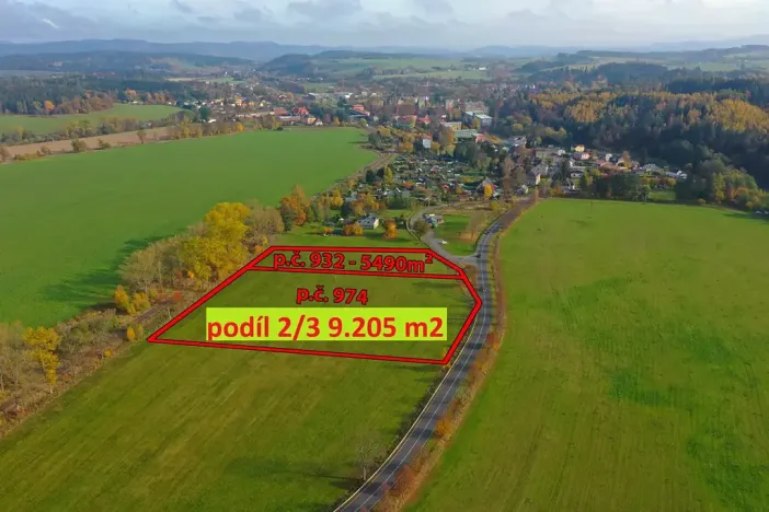 Prodej podílu komerčního pozemku, Meziměstí, 14695 m2