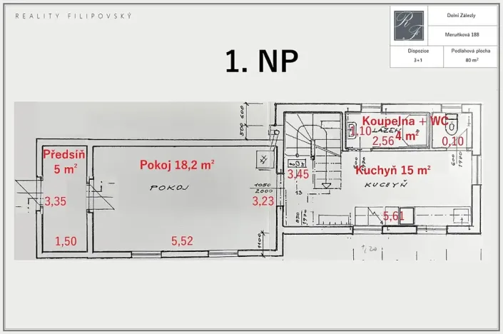 Prodej rodinného domu, Dolní Zálezly, Meruňková, 80 m2