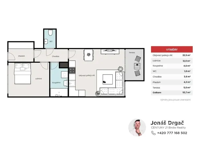 Pronájem bytu 2+kk, Praha - Hlubočepy, Štěpařská, 54 m2