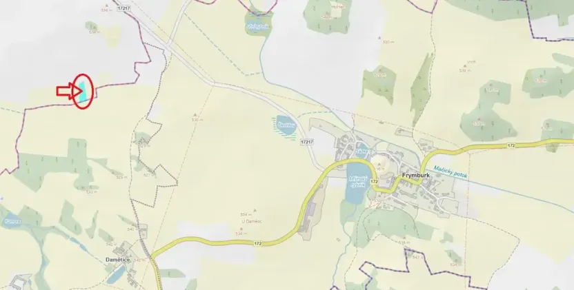 Prodej podílu louky, Nezamyslice, 1321 m2