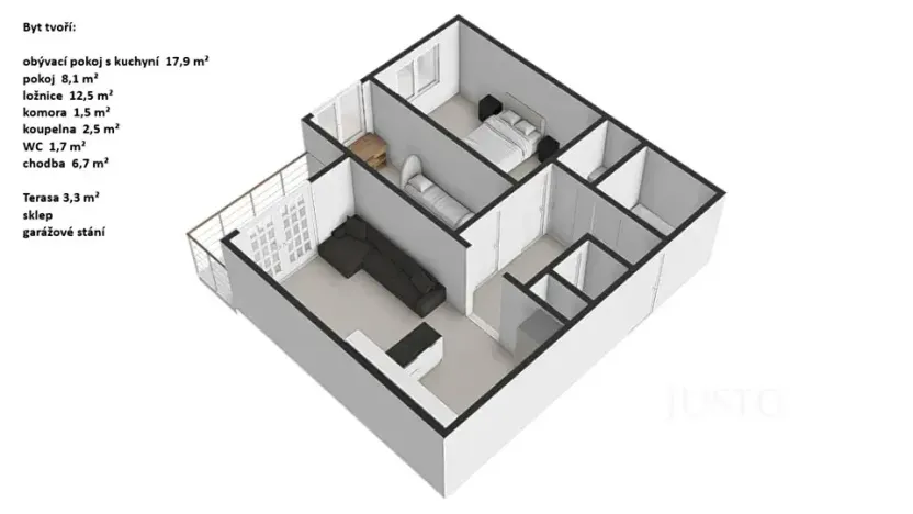 Prodej bytu 3+kk, Praha - Uhříněves, Oty Bubeníčka, 51 m2