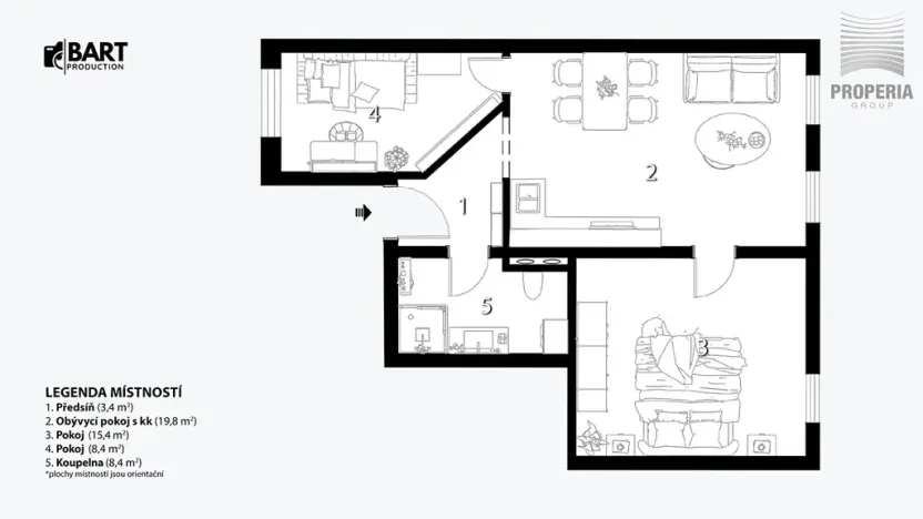 Prodej bytu 2+kk, Brno, Elgartova, 63 m2