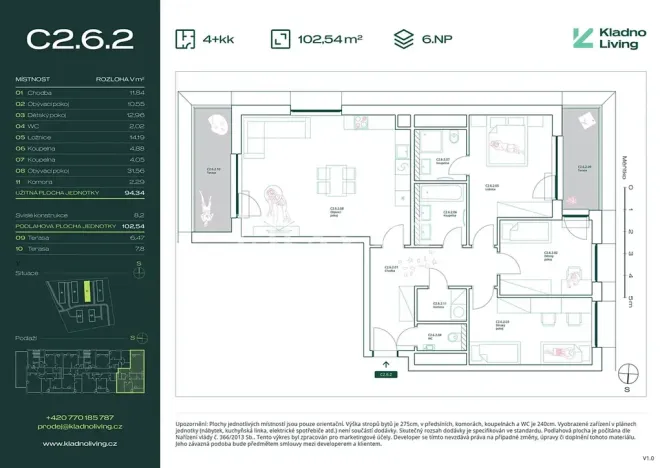 Prodej bytu 4+kk, Kladno, Pražská, 94 m2