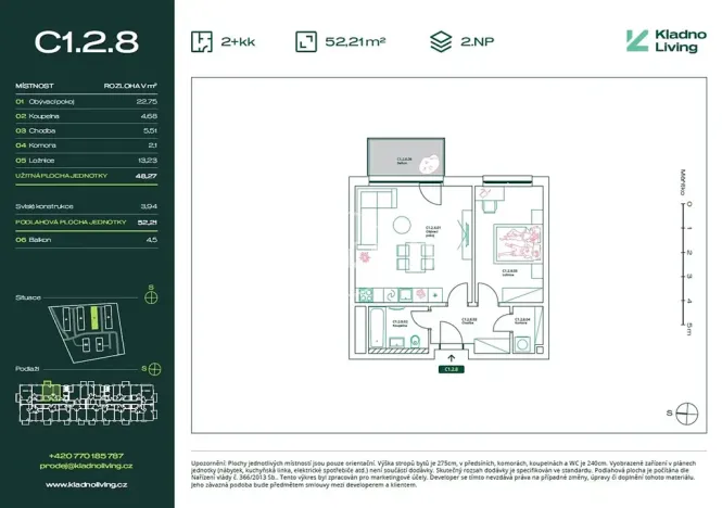 Prodej bytu 2+kk, Kladno, Pražská, 48 m2