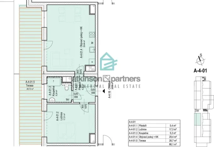 Prodej bytu 2+kk, Hluboká nad Vltavou, Masarykova, 57 m2