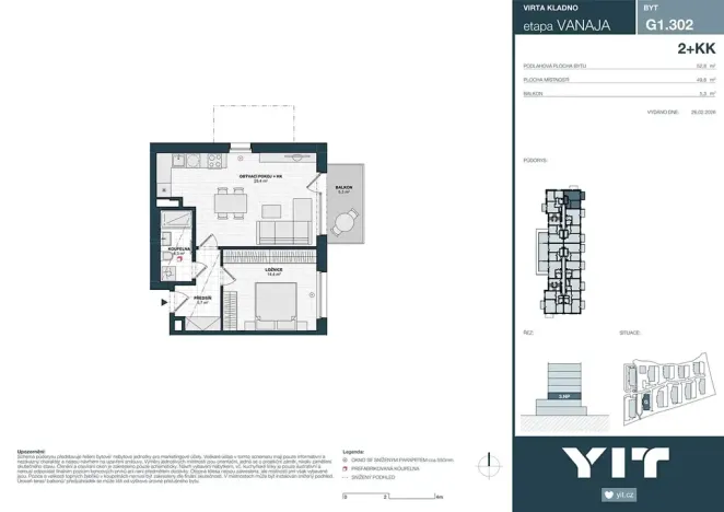 Prodej bytu 2+kk, Kladno, Unhošťská, 50 m2