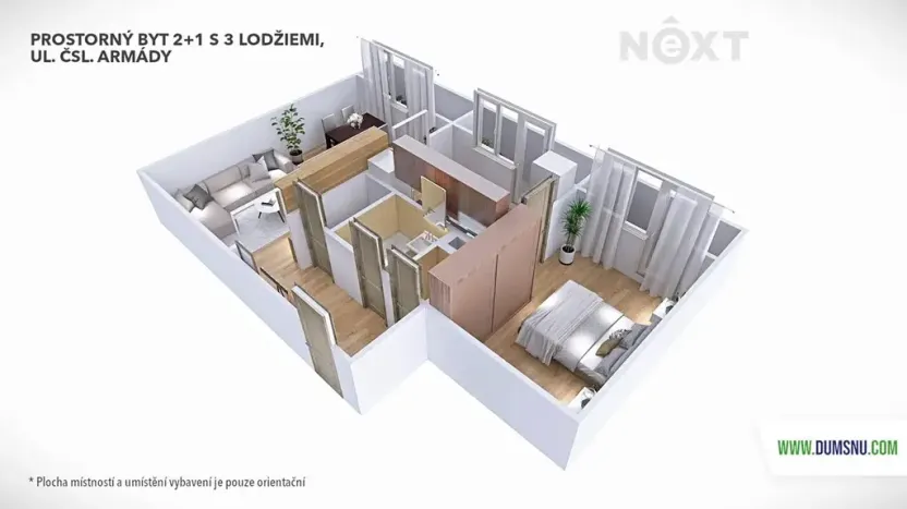 Prodej bytu 2+1, Šumperk, Čsl. armády, 54 m2
