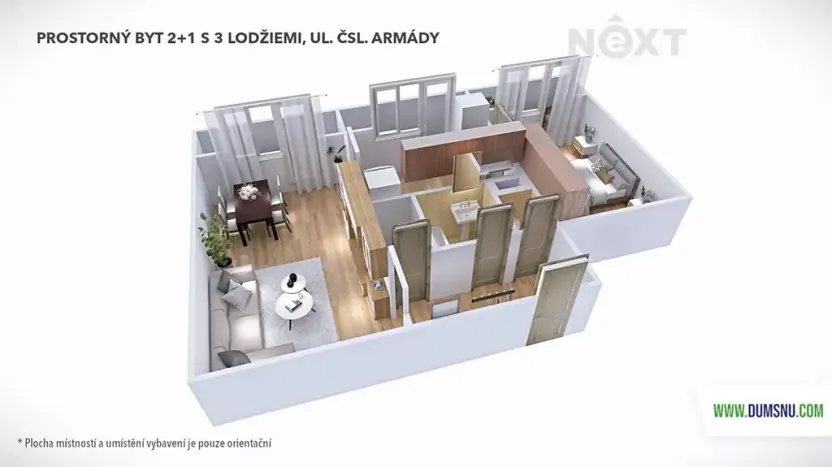 Prodej bytu 2+1, Šumperk, Čsl. armády, 54 m2