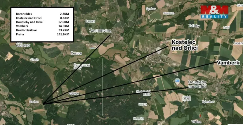 Prodej pozemku pro bydlení, Borohrádek - Šachov, 1787 m2