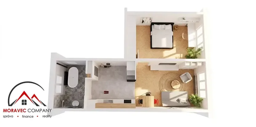 Pronájem bytu 2+kk, Kopřivnice, Sadová, 55 m2