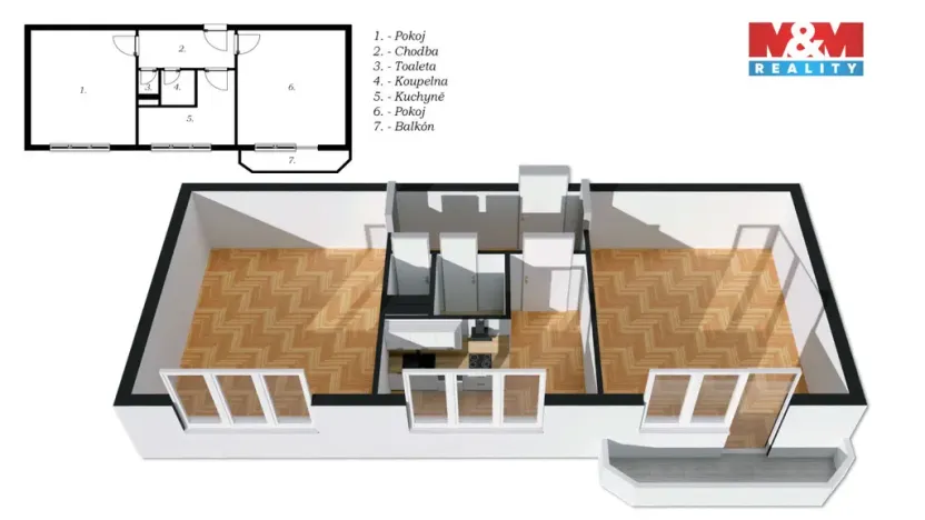 Pronájem bytu 2+1, Prostějov, J. B. Pecky, 50 m2
