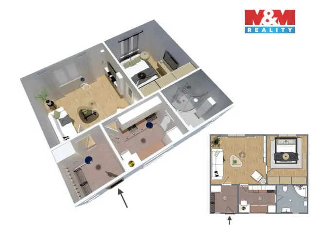 Pronájem bytu 2+1, Praha - Strašnice, U trati, 46 m2
