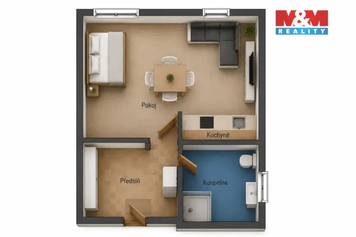 Pronájem bytu 1+kk, Praha - Libeň, Kundratka, 42 m2