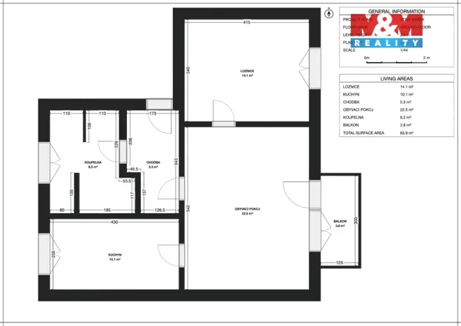 Prodej bytu 2+1, Praha - Liboc, Nová Šárka, 62 m2