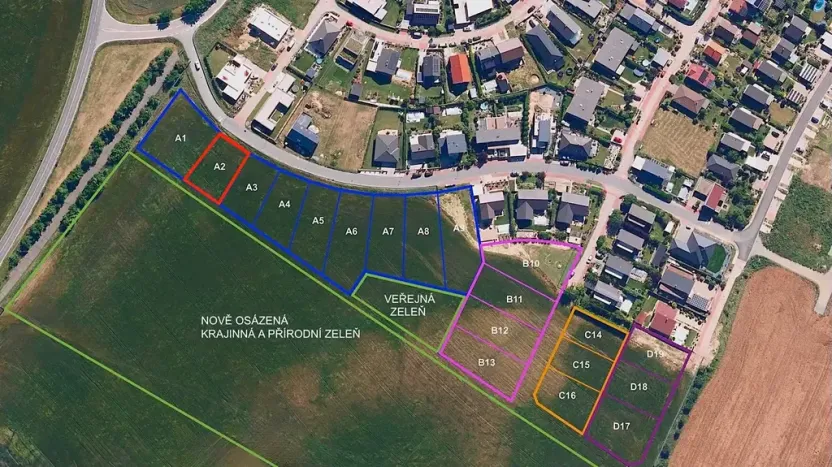 Prodej pozemku pro bydlení, Hrušovany u Brna, Pod Střediskem, 741 m2