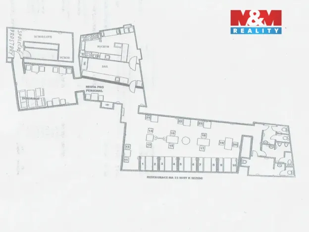 Pronájem restaurace, Brno - Brno-město, Masarykova, 160 m2