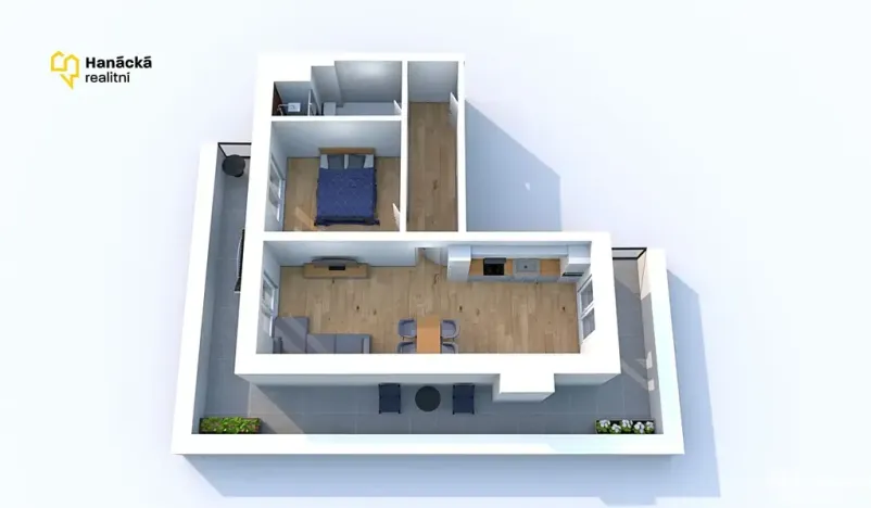 Pronájem bytu 2+kk, Olomouc, Hálkova, 54 m2