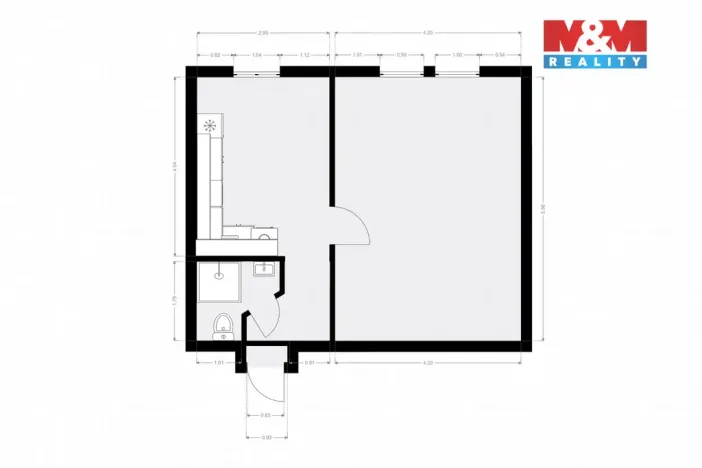 Pronájem bytu 1+1, Trutnov - Poříčí, Voletinská, 48 m2