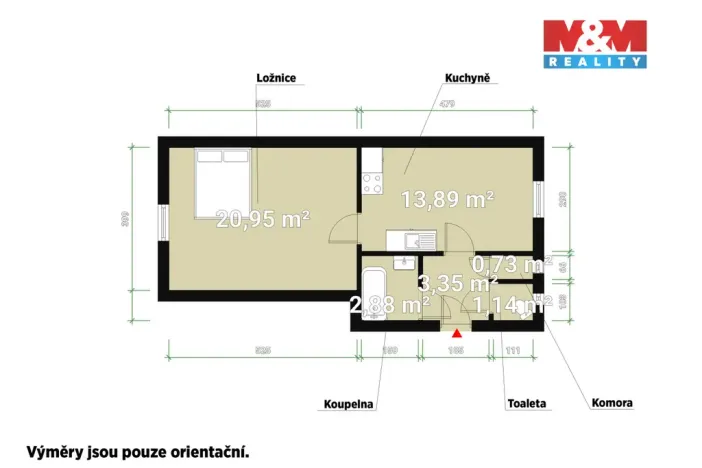 Pronájem bytu 1+1, Plzeň - Jižní Předměstí, Čechova, 43 m2