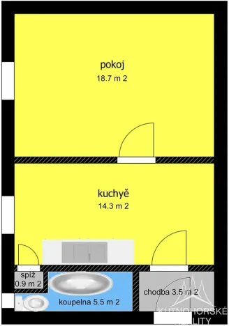 Prodej bytu 1+1, Kolín, Havlíčkova, 43 m2