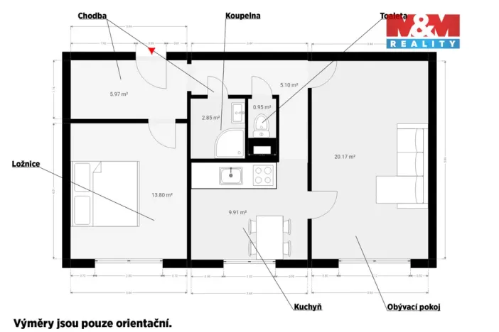 Prodej bytu 2+1, Kolinec, 63 m2
