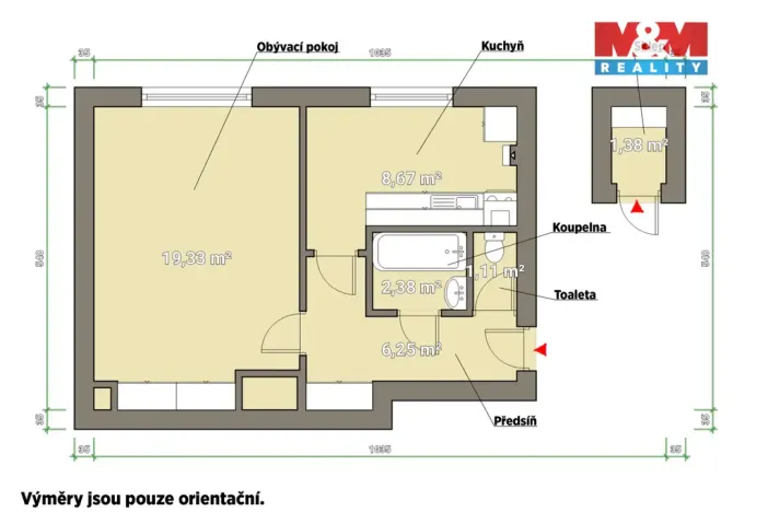 Prodej bytu 1+1, Plzeň - Božkov, Barákova, 38 m2