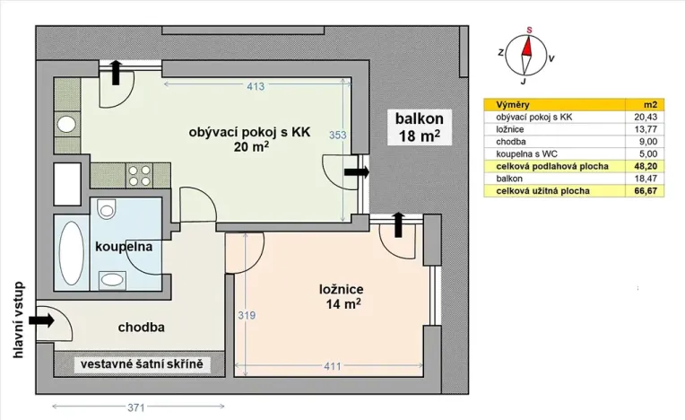 Prodej bytu 2+kk, Praha - Malešice, Nad úžlabinou, 48 m2