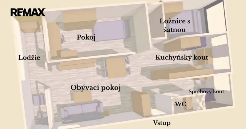 Pronájem bytu 3+kk, Pardubice - Polabiny, Lidická, 55 m2