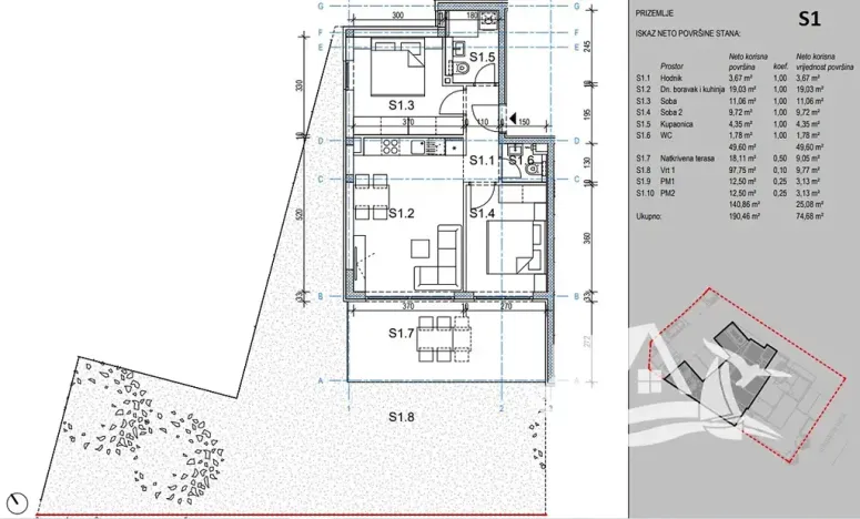 Prodej bytu 3+kk, Novalja, Chorvatsko, 70 m2