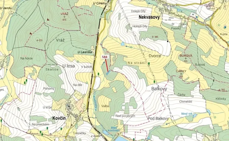 Dražba lesa, Kovčín, 2657 m2