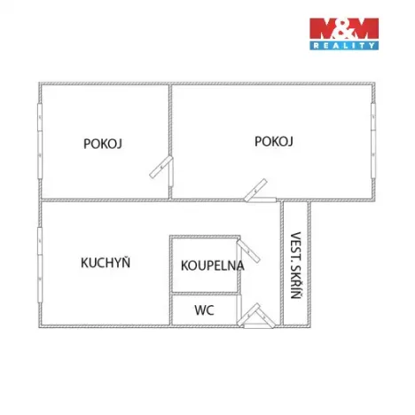 Prodej bytu 2+1, Sokolov, Sokolovská, 49 m2