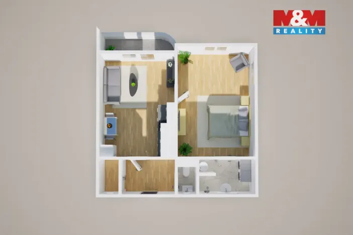 Prodej bytu 1+1, Ústí nad Labem - Klíše, Mezidomí, 47 m2